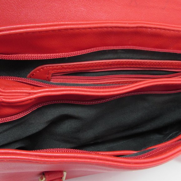 FIORELLI DOUBLE COMPARTMENT LARGE RED WOMEN'S 13" x 8" HANDBAG DOUBLE HANDLES - Picture 7 of 7